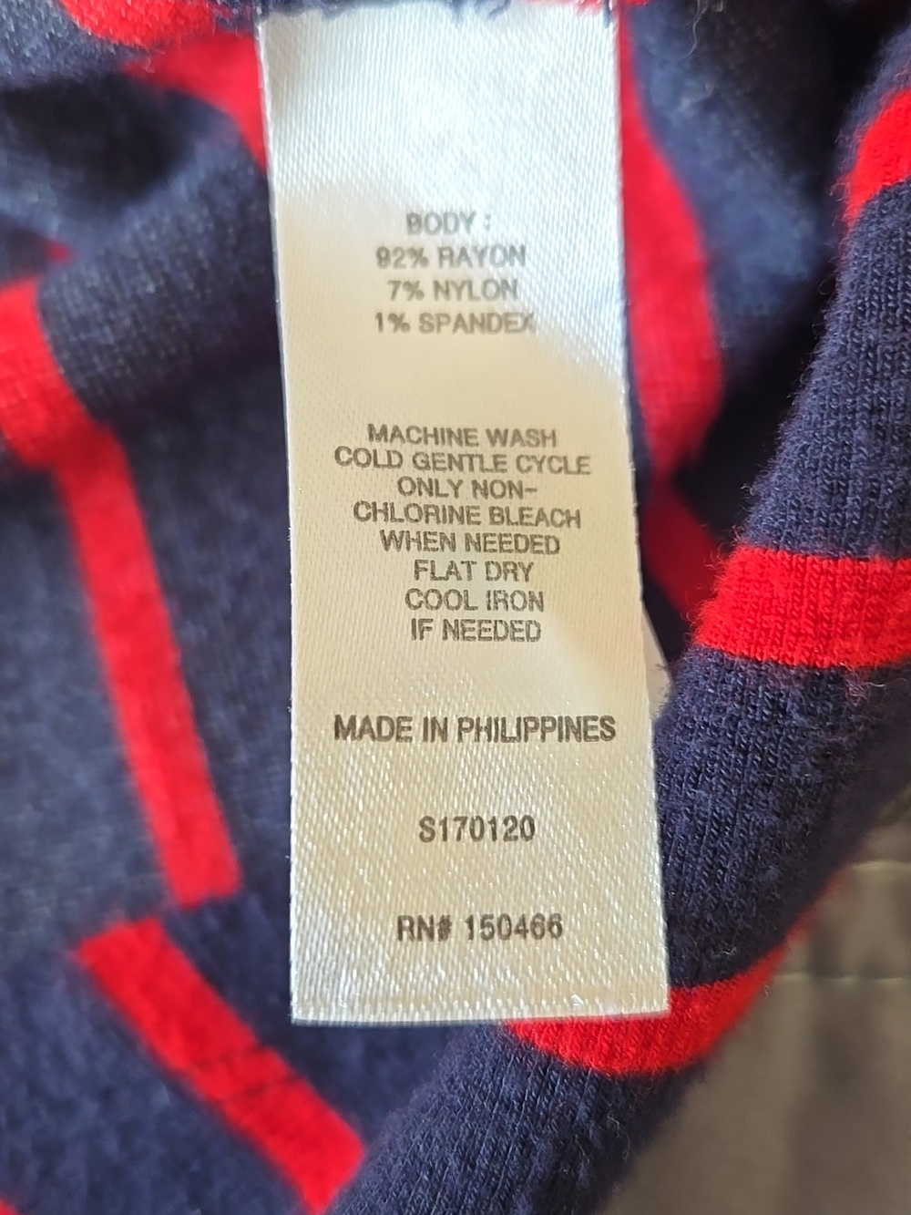 Market & Spruce Striped Knit Dress Navy Red Fit & Flare Open Back Stretch Large - Picture 7 of 8